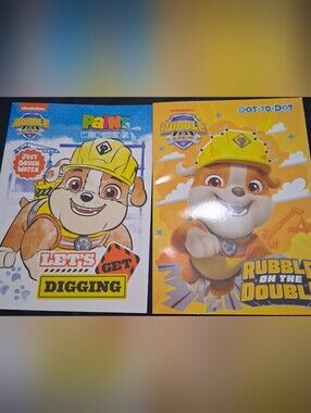 Set Of New Paw Patrol Rubble & Crew Activity Books